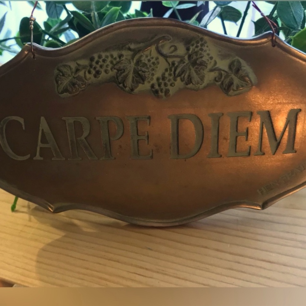 Hen Feathers Garden Decor "Carpe Diem" Seize the Day Vintage “One of a kind”